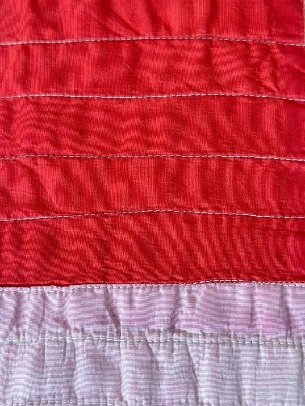 Vintage 1960s Strip Scrap 2-Sided Quilt Treadle Sewing Machine Quilted 80x72